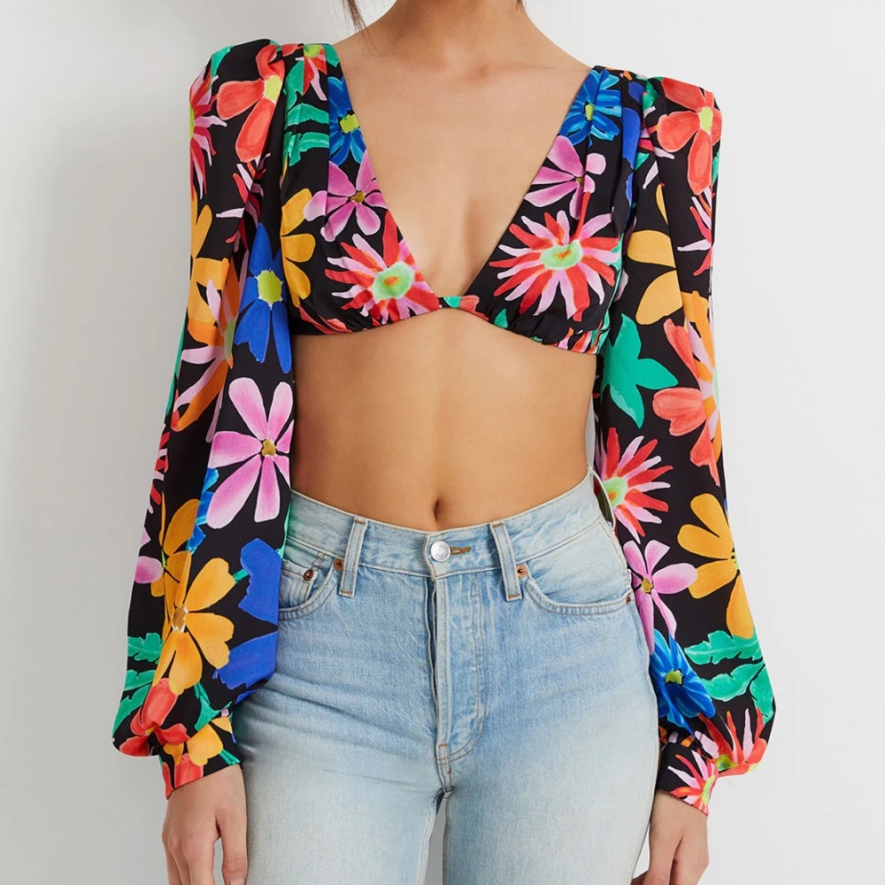 PATBO Aster Long Sleeve Cropped Top XS